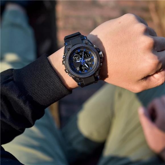 Men's Watches Sports Outdoor Waterproof Military Watch Date Multi Function LED - Picture 3 of 6